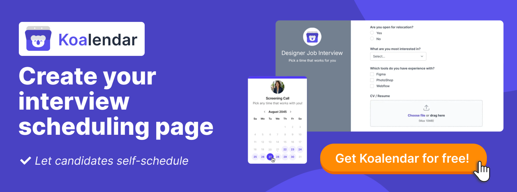 Scheduling app for interview confirmation